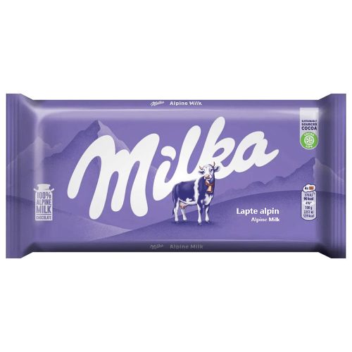 Ciocolata cu lapte Milka 100 g, Lapte alpin